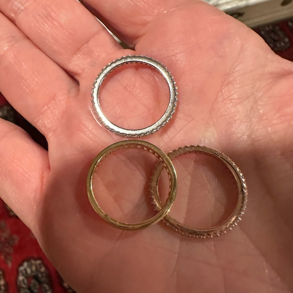 Tricolor stackable eternity bands - Picture 5 of 5